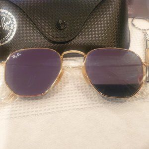 Ray-Ban Sunglasses RB3548N Gold Hexagonal